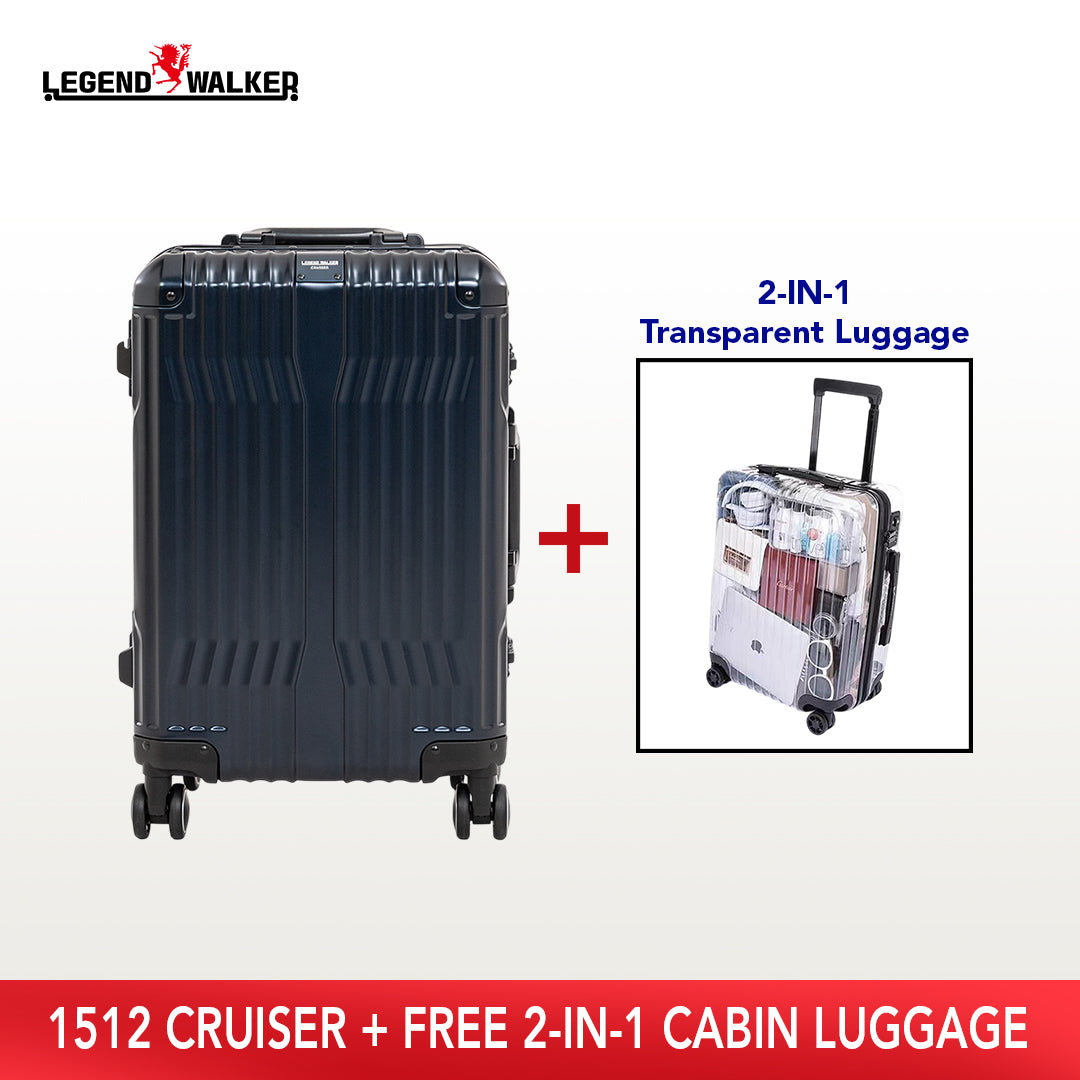 Aluminum Cruiser 1512 Dark Navy + FREE Transparent Cabin Luggage
