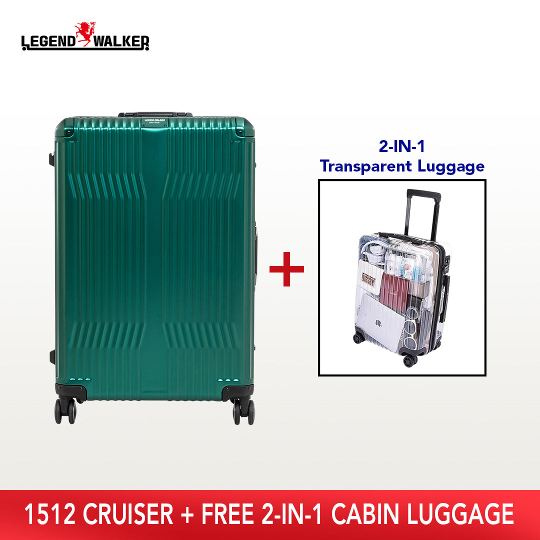 Aluminum Cruiser 1512 Green + FREE Transparent Cabin Luggage