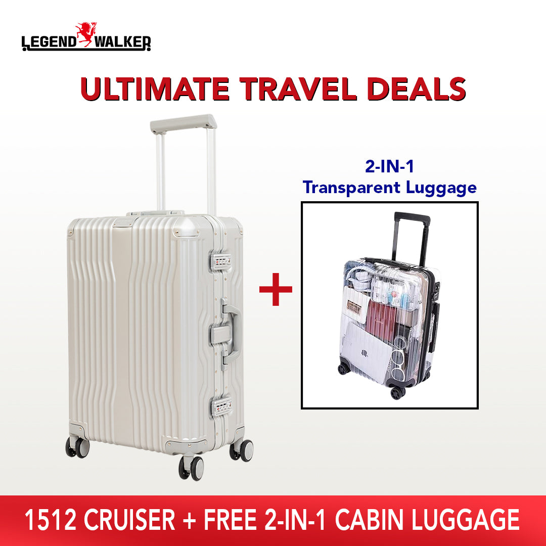Aluminum Cruiser 1512 Silver + FREE Transparent Cabin Luggage