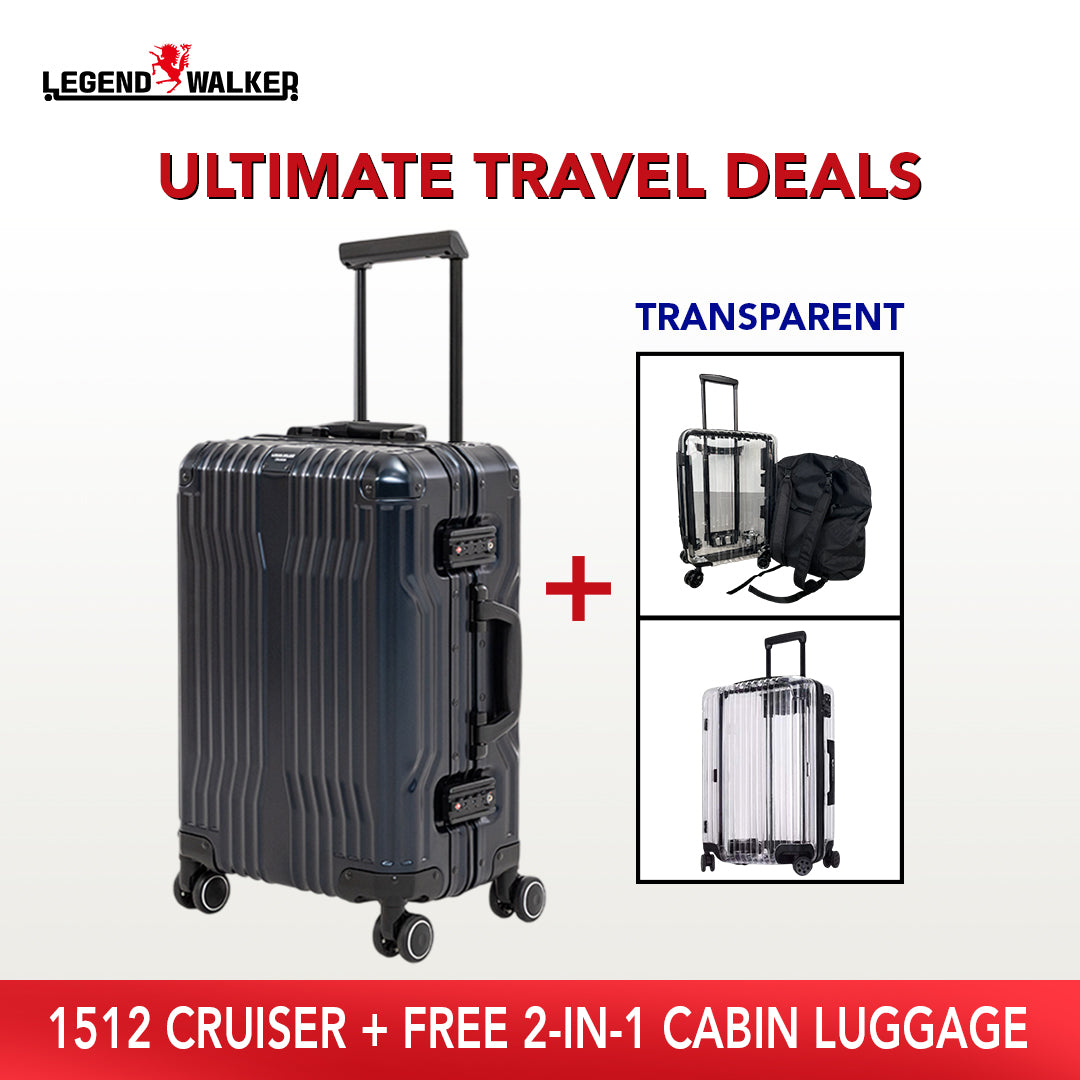 Aluminum Cruiser 1512 Dark Navy  + FREE Transparent Cabin Luggage