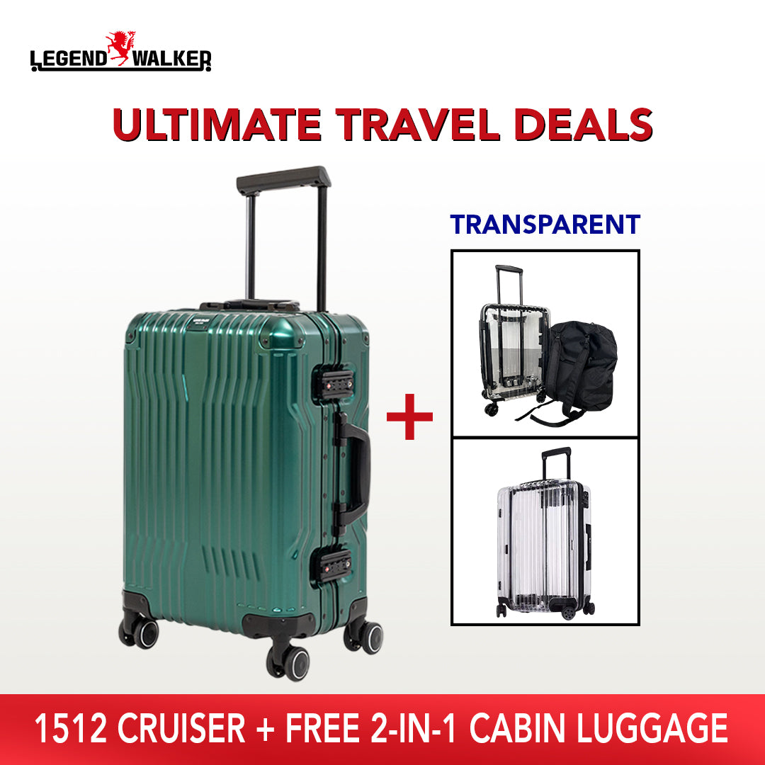 Aluminum Cruiser 1512 Green + FREE Transparent Cabin Luggage