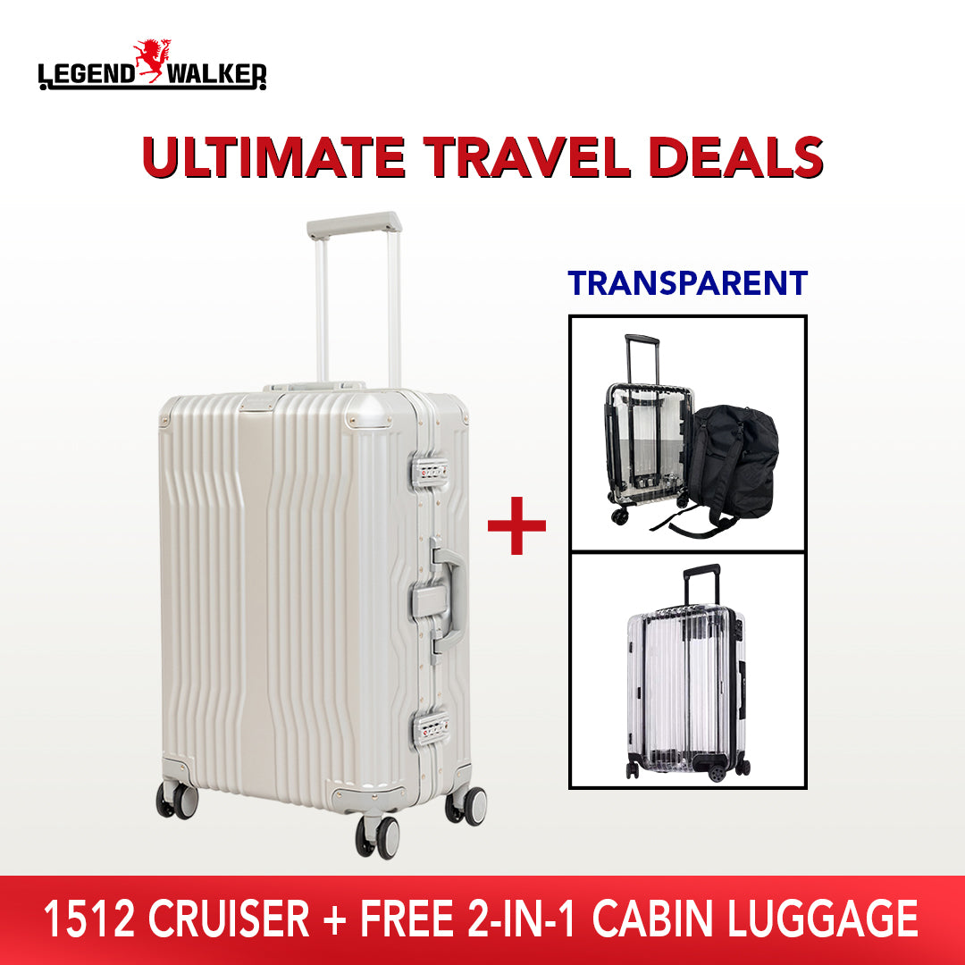 Aluminum Cruiser 1512 Silver  + FREE Transparent Cabin Luggage