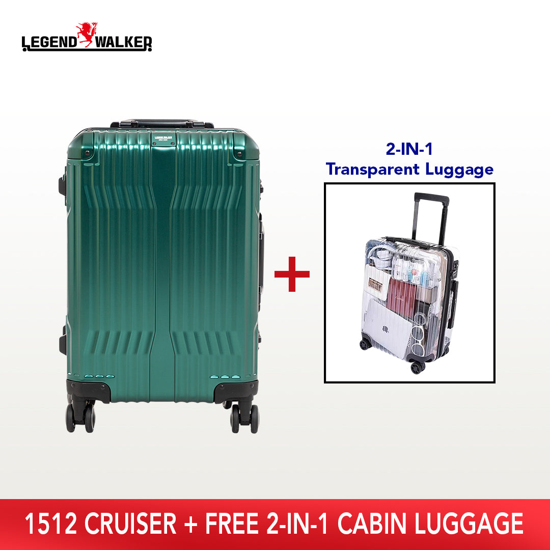 Aluminum Cruiser 1512 Green + FREE Transparent Cabin Luggage