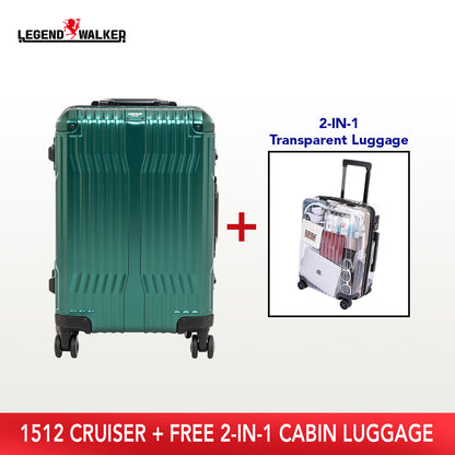 Aluminum Cruiser 1512 Green + FREE Transparent Cabin Luggage