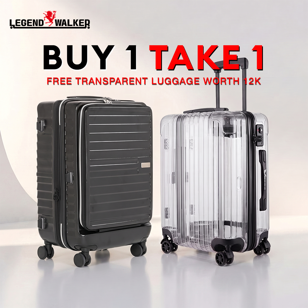 BUY 1 TAKE 1 Malibu 5208 Medium Black + FREE Transparent Cabin Luggage