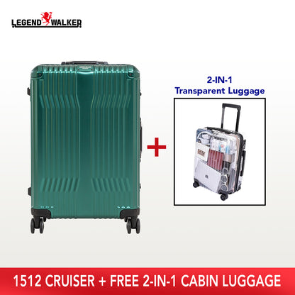 Aluminum Cruiser 1512 Green + FREE Transparent Cabin Luggage