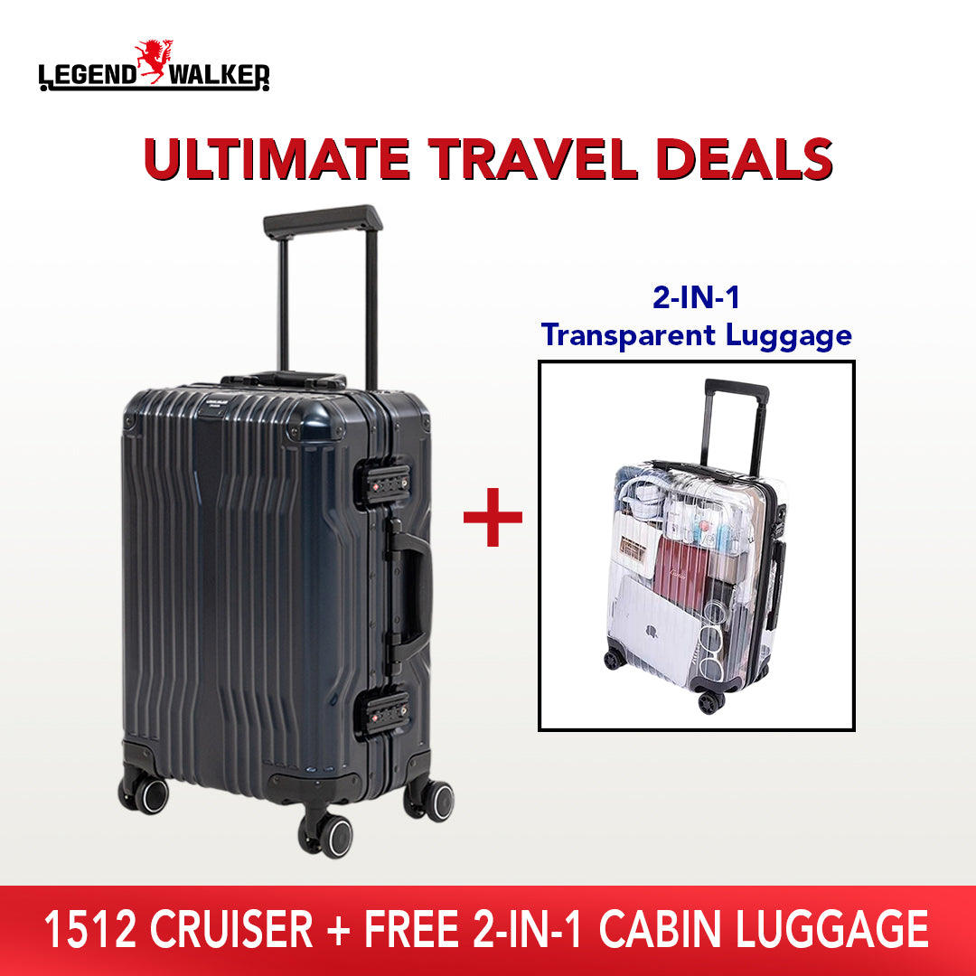 Aluminum Cruiser 1512 Dark Navy  + FREE Transparent Cabin Luggage