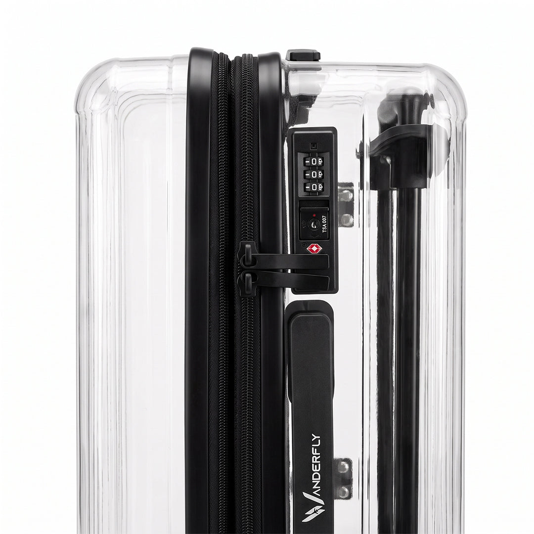 Clear Cabin Luggage (Zipper Type) - TSA Lugggage