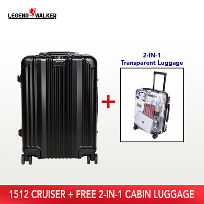 Aluminum Series 1510 Black + FREE Transparent Cabin Luggage