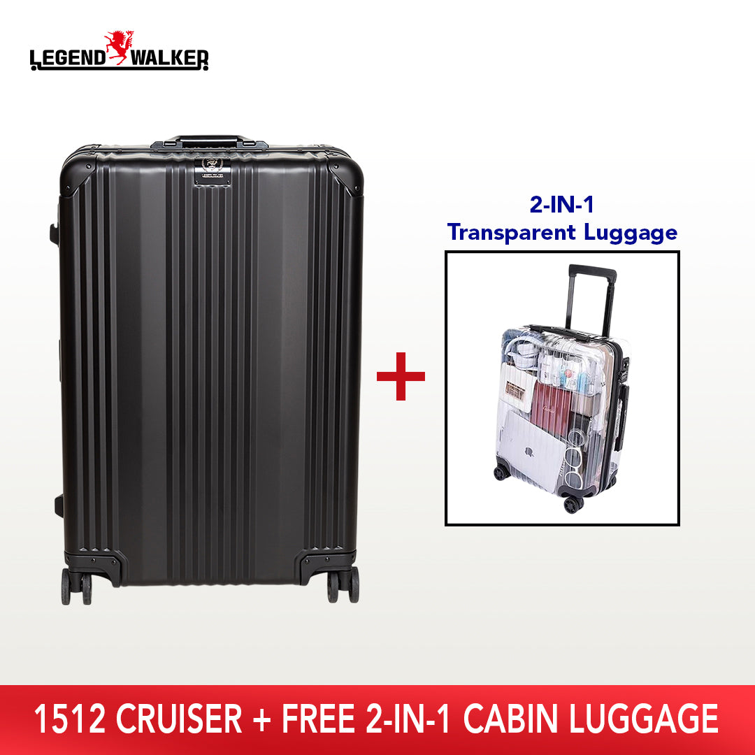 Aluminum Series 1510 Black + FREE Transparent Cabin Luggage