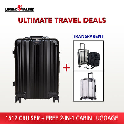 Aluminum Series 1510 Black + FREE Transparent Cabin Luggage
