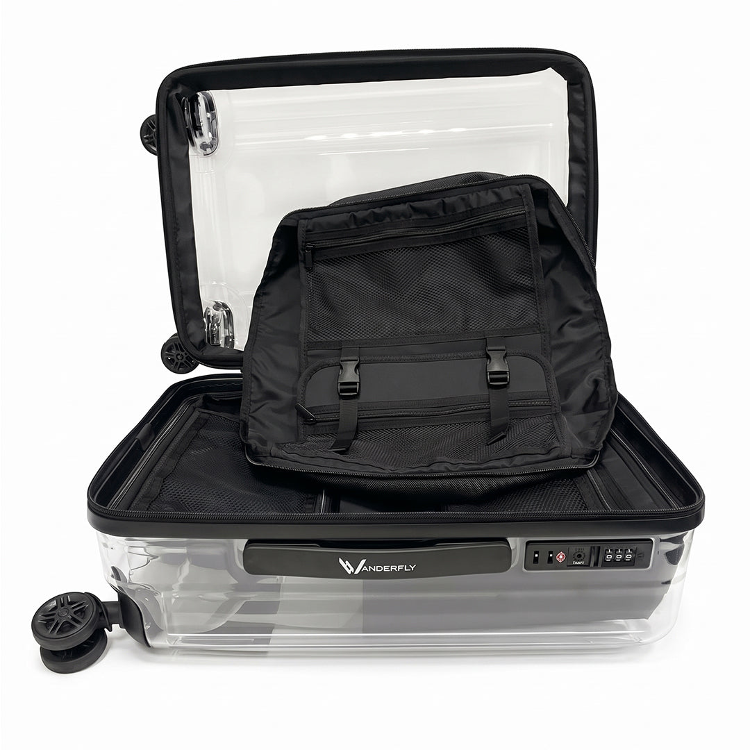 Clear Cabin Luggage (Zipper Type) - TSA Lugggage